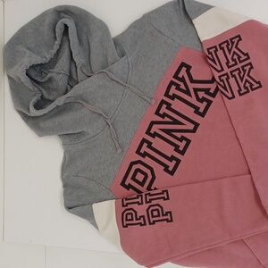 Pink Victoria's Secret Colorblock Hooded Sweatshirt ** SZ S/P